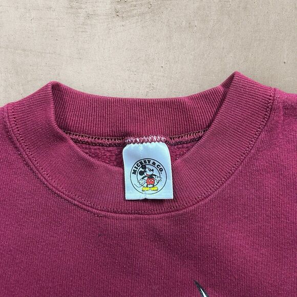 Vtg Disney Mickey Mouse & Friends Breakthrough Crewneck Large Back Hit Red 90s - Picture 3 of 10